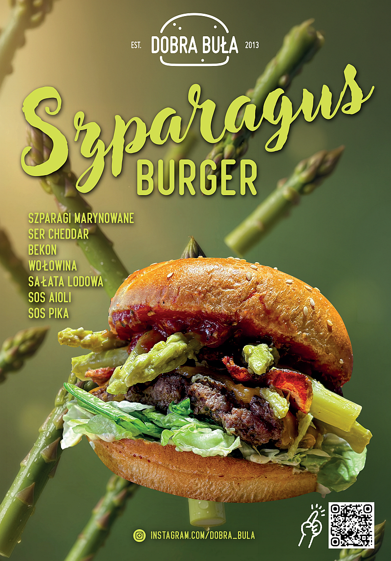 Szparagus Burger - Realizacja plakatu gastronomicznego